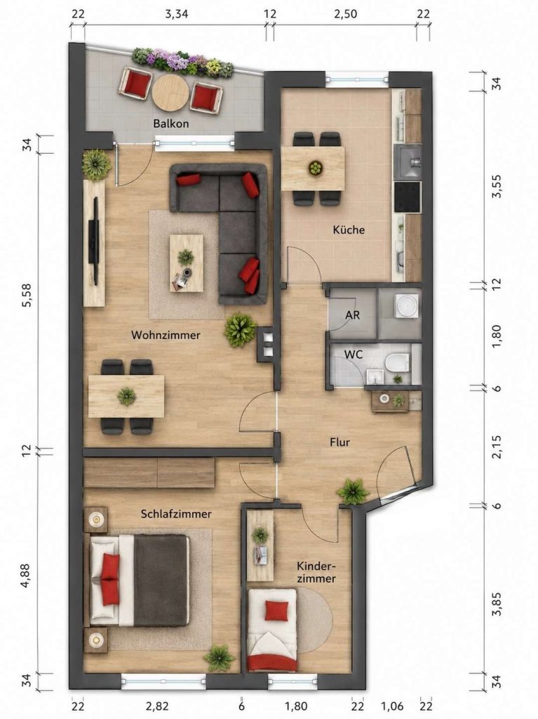 Vermietete 2,5 Zimmer Wohnung im Zentralen Horn